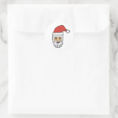 Santa Head Ronde Sticker (Tas)