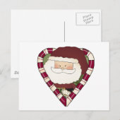Santa Heart Vakantie Tshirts en geschenken Feestdagenkaart (Voorkant / Achterkant)