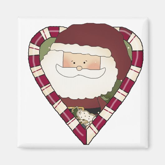 Santa Heart Vakantie Tshirts en geschenken Magneet (Voorkant)