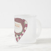 Santa Heart Vakantie Tshirts en geschenken Matglas Koffiemok (Voorkant rechts)