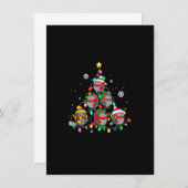 Santa Hedégel kerstboom licht Funny Pajamas Kaart (Voorkant / Achterkant)