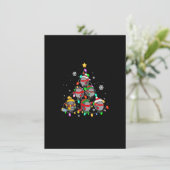 Santa Hedégel kerstboom licht Funny Pajamas Kaart (Staand voorkant)