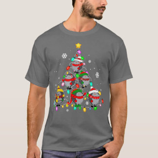 Santa Hedégel kerstboom licht Funny Pajamas T-shirt