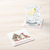 Santa Hedgehog Christmas Wishes Kartonnen Onderzetters (Insitu)