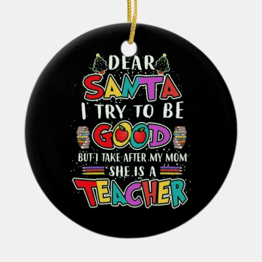 SANTA HEEFT EEN EENVOUDIGE BARTENDER KERAMISCH ORNAMENT (Voorkant)