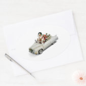 **SANTA HEEFT EEN GRONDNIEUWE RIDE** CHRISTMAS OVALE STICKER (Envelop)