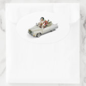 **SANTA HEEFT EEN GRONDNIEUWE RIDE** CHRISTMAS OVALE STICKER (Tas)