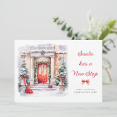 SANTA HEEFT EEN NIEUWE HALTE | Vakantie verhuizing Feestdagenkaart (Staand voorkant)