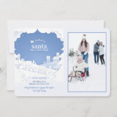 Santa heeft een nieuwe stop vakantie fotokaart kaart (Voorkant)