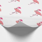 Santa Helper Flamingos Pattern Cadeaupapier (Hoek)