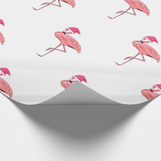 Santa Helper Flamingos Pattern Cadeaupapier (Hoek)