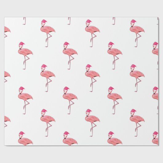 Santa Helper Flamingos Pattern Cadeaupapier (Vlak)