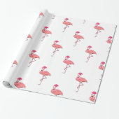 Santa Helper Flamingos Pattern Cadeaupapier (Uitgerold)