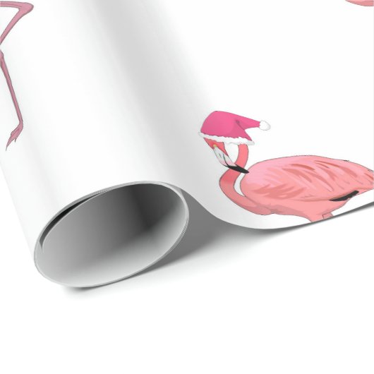 Santa Helper Flamingos Pattern Cadeaupapier (Rol Hoek)