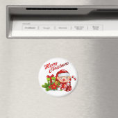 Santa Helper Standard, 2¼-inch Ronde Magnet (Insitu (Vaatwasser))