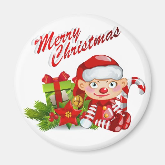 Santa Helper Standard, 2¼-inch Ronde Magnet (Voorkant)