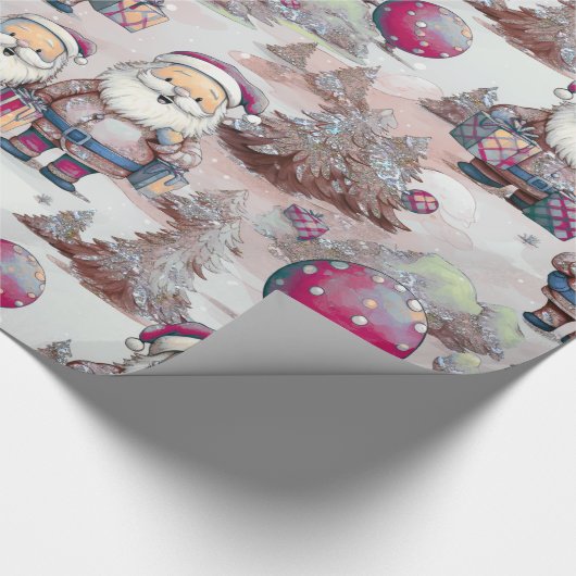 Santa Helpers Elegant Kerst Wrapping Papier (Hoek)