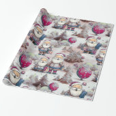 Santa Helpers Elegant Kerst Wrapping Papier (Uitgerold)