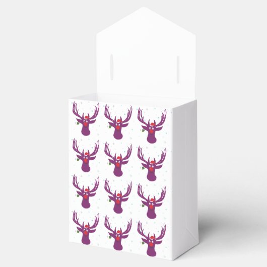 Santa Herten Cartoon Dierlijke Kersttent Bedankdoosjes (Geopend)