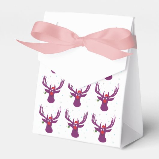 Santa Herten Cartoon Dierlijke Kersttent Bedankdoosjes (Voorkant Zijde)