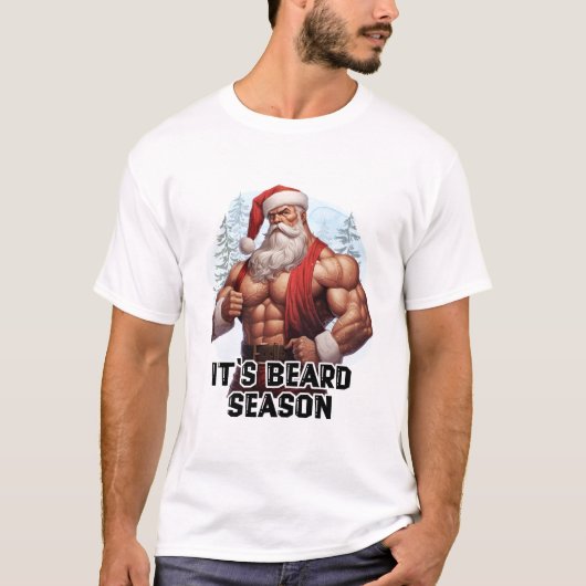 Santa Het is Baard Seizoen T-shirt (Voorkant)