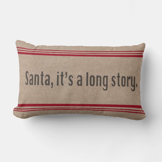 Santa, het is een lange Verhaal Pillow Kussen (Voorkant)