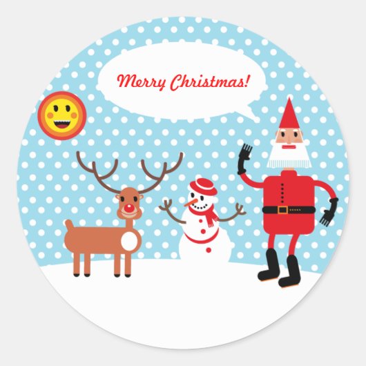 Santa, het is koud buiten. ronde sticker (Voorkant)