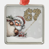 Santa Hiding from Six Seven Christmas Ornament (Voorkant)