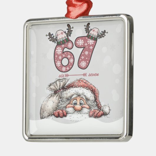 Santa Hiding from Six Seven Christmas Ornament (Links)