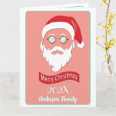 Santa Hipster-stijlkaart Kaart (Gele Bloem)