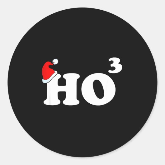 Santa Ho3 Ho Cubed Gift Women Men Teacher Funny Ch Ronde Sticker (Voorkant)