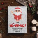 Santa Ho Ho Ho<br><div class="desc">Cute Santa Claus "Ho Ho Ho" familiefoto kerstkaart. Voeg uw bericht,  familienaam en een foto aan de rug toe.</div>