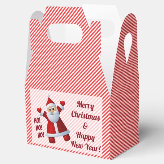 Santa Ho! Ho! Ho! Candy Cane Stripes aanpassen Bedankdoosjes (Geopend)
