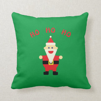 Santa Ho Ho Ho Fun Cute KerstGreen Red Kussen