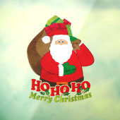 Santa Ho ho ho ho Merry Kerstrood bruin Raamsticker (Vel 3)
