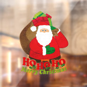Santa Ho ho ho ho Merry Kerstrood bruin Raamsticker (Vel 2)