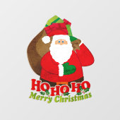 Santa Ho ho ho ho Merry Kerstrood bruin Raamsticker (Vel)