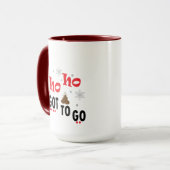 Santa, Ho Ho Ho ik moet gaan, grappige kerstpoep Mok (Voorkant links)