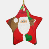 Santa "Ho Ho Ho Merry Kerstmis"-ornament Keramisch Ornament (Links)