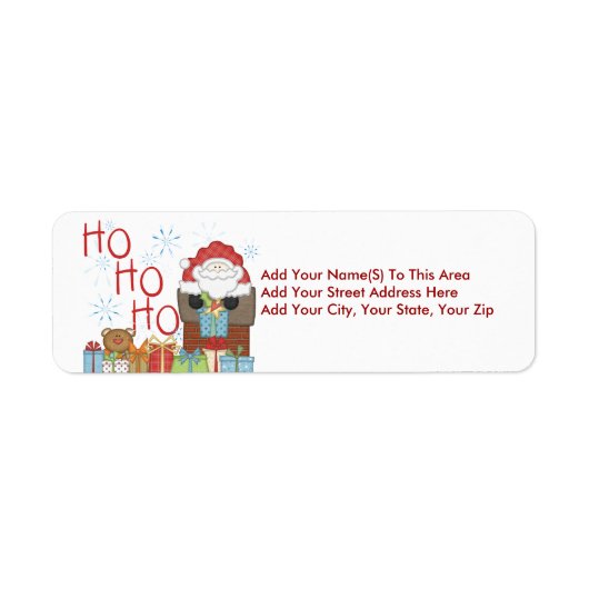 Santa Ho Ho Ho Retour Adreslabels Etiket (Voorkant)