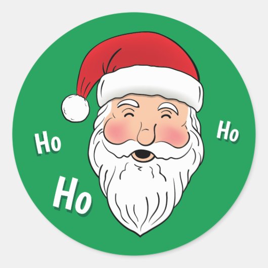 Santa (Ho, Ho, Ho) Ronde Sticker (Voorkant)