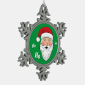 Santa (Ho, Ho, Ho) Tin Sneeuwvlok Ornament (Links)