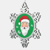 Santa (Ho, Ho, Ho) Tin Sneeuwvlok Ornament (Rechts)