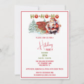 Santa Ho-Ho-Ho uitnodiging voor feestdagen (Voorkant)