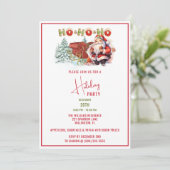 Santa Ho-Ho-Ho uitnodiging voor feestdagen (Staand voorkant)