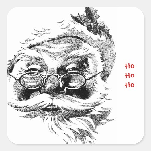 Santa Ho Ho Ho Vierkante Sticker (Voorkant)