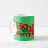 Santa "Ho Ho Ho Vrolijk Kerstfeest" groene mok (Voorkant links)