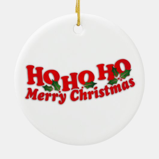 Santa "Ho Ho Ho Vrolijk Kerstfeest" ornament (Achterkant)