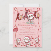 Santa Ho Ho Hos Grappige Vriendjes Kerstfeest Kaart (Voorkant)