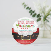 Santa Ho Ho Kerstmis en nieuwjaarsfeest Kaart (Staand voorkant)